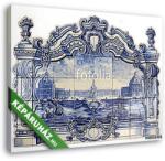  Vászonkép: Premium Kollekció: Azulejo Portugál tradicionális csempe(30x25 cm)