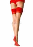 Leg Avenue Sheer 2 Tone Stockings Leg Avenue, Nude/Red - OS
