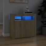 vidaXL Servantă cu lumini LED, stejar sonoma, 80x35x75 cm (804331) Comoda