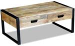 vidaXL Masă cafea cu 2 sertare din lemn solid de mango, 100x60x40 cm (243297) Masa de cafea