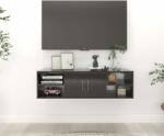 vidaXL Raft de perete, negru extralucios, 102x30x29 cm, PAL (806263) Raft
