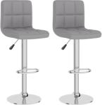 vidaXL Scaune de bar, 2 buc. , gri deschis, material textil (334239)