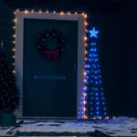vidaXL Brad de Crăciun conic, 84 LED-uri, albastru, 50x150 cm (328694)