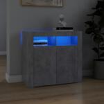 vidaXL Servantă cu lumini LED, gri beton, 80x35x75 cm (804332) Comoda