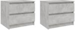 vidaXL Noptiere, 2 buc. , gri beton, 50x39x43, 5 cm, PAL (806202)
