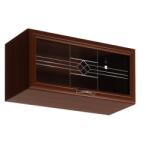 TEMPO KONDELA Felsőszekrény G80KS üveggel, dió Milano, SICILIA - kondela