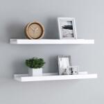 vidaXL Rafturi rame foto cu bordură, 2 buc. , alb, 60 x 9 x 3 cm, MDF (323929) Raft