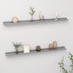 vidaXL Rafturi de perete, 2 buc. , gri, 115x9x3 cm (326673) Raft