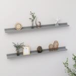 vidaXL Rafturi de perete, 2 buc. , gri, 100x9x3 cm (326672) Raft