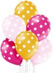 Godan Set de baloane din latex - puncte roz, galbene 6 buc
