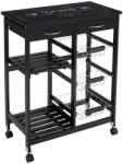 5five Simple Smart Masa bucatarie Gustaff, Lemn de pin negru, 65.5x35x81.5 cm Raft