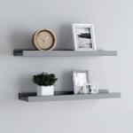 vidaXL Rafturi rame foto cu bordură, 2 buc. , gri, 40 x 9 x 3 cm, MDF (323934) Raft
