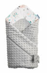 SENSILLO Paturica nou-nascut Sensillo Minky Wrap Animals Light Grey 80x80 cm (SILLO-42200-1) Lenjerii de pat bebelusi‎, patura bebelusi
