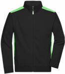 James & Nicholson Férfi pulóver kapucni nélkül JN870 - Fekete / limeszín | 5XL (1-JN870-1764297)