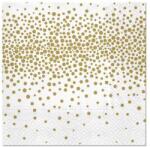 PAW Confetti (gold) papírszalvéta 33x33 cm, 20 db-os