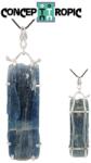  Pandantiv Cristal Natural Kyanit Albastru cu Argint 925 - 71x20x11 mm