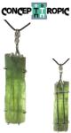  Pandantiv Cristal Natural Kyanit Bicolor Verde si Albastru cu Argint 925 - 58x15x6 mm