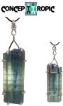  Pandantiv Cristal Natural Kyanit Albastru cu Argint 925 - 62x22x6 mm