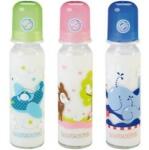 Baby-Nova Стъклено шише Baby Nova - 250 ml, синьо с кит (43705) - ozone