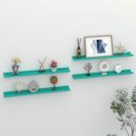 vidaXL Rafturi de perete, 4 buc. , albastru, 80x9x3 cm (326716) Raft