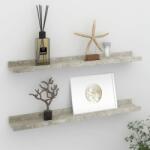 vidaXL Rafturi de perete, 2 buc. , gri beton, 60x9x3 cm (326700) Raft
