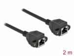 Delock Cablu prelungitor retea RJ45 M-M S/FTP Cat. 6A 2m Negru, Delock 87010 (87010)