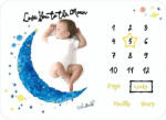 drool Paturica Milestone plusata pentru fotografii memorabile Luna Bleu (drl1082) Lenjerii de pat bebelusi‎, patura bebelusi