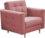 TEMPO KONDELA Fotoliu complet tapiţat, material textil roz învechit, AMEDIA