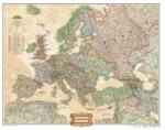 National Geographic Európa antik színezésű térképe fémléces (622088FL)