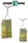  Pandantiv Cristal Natural Kyanit Bicolor Verde si Albastru cu Argint 925 - 57x22x9 mm