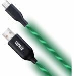 YENKEE USB C LED világító szinkronizáló és töltő kábel, 1 m, zöld, YCU 341 GN (YCU 341 GN)