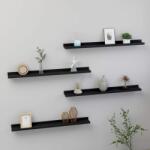 vidaXL Rafturi de perete, 4 buc. , negru, 80x9x3 cm (326669) Raft