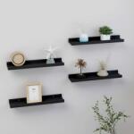 vidaXL Rafturi de perete, 4 buc. , negru, 40x9x3 cm (326667) Raft
