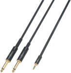 Soundsation WM-MJ2J15 - Wiremaster adapterkábel Mini jack sztereo 3, 5 - 2 x Jack 6, 3 Mono / 1.5m - E932E