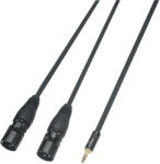 Soundsation WM-MJ2XLR15 - Wiremaster adapterkábel Mini jack sztereo 3.5 - 2 x papa XLR / 1.5 m - E937E