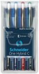 Schneider Rollertoll készlet, 0, 3 mm, SCHNEIDER "One Hybrid C", 4 szín (TSCOHC03K4) - officesprint