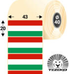 Tezeko Magyar Zászló etikett címke, 43 * 20 mm-es (1000 db/tekercs) (P0430002000-002) - cimke-nyomtato