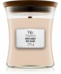 WoodWick White Honey Miel Blanc ароматна свещ с дървен фитил 275 гр