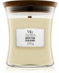 WoodWick White Teak ароматна свещ с дървен фитил 275 гр