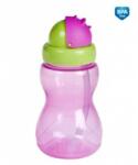 Canpol babies Преходно шише със сламка и капаче Canpol - 270 ml, розово (56/109_pin) - ozone
