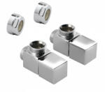  Sapho Cube csatlakozó készlet sarok radiátorszeleppel, szögletes, króm CP4010S (CP4010S)