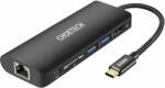 Choetech HUB adapter USB Type-C 6in1 100W PD fekete (HUB-M05)