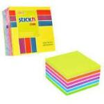 STICKN Cub notes autoadeziv 76 x 76 mm, 400 file, Stick"n - neon/pastel asortate (HO-21539)