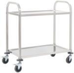 vidaXL Cărucior de bucătărie 2 niveluri 96, 5x55x90 cm oțel inoxidabil (50912)