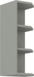 TEMPO KONDELA sarokszekrény polcokkal, felső, szürke, PRADO 30 G ZAK-72