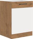 TEMPO KONDELA Alsó szekrény, lancelot tölgy/ fehér extra magas fényű HG, VEGA D60 1F BB