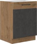 TEMPO KONDELA Alsószekrény, szürke matt/tölgy lancelot, VEGA 60 D 1F BB