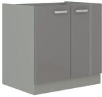 TEMPO KONDELA Alsó mosogató szekrény, szürke magas fényezéssel, PRADO 80 ZL 2F BB