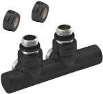  Sapho TWIN csatlakozó készlet radiátorszeleppel, matt fekete CP4101BS (CP4101BS)