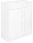 vidaXL Servantă cu 2 sertare, alb, 78x35x89 cm, lemn masiv de pin (337034) Comoda